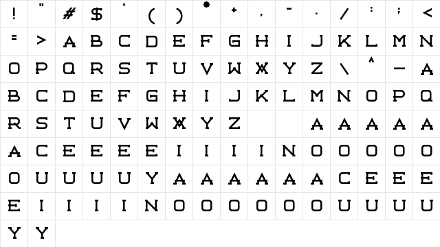 Libercity Regular  glyph index