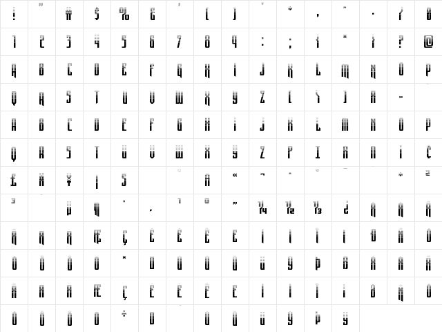Night Traveler Halftone Regular  glyph index