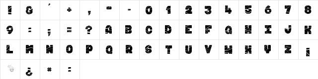 FUGU & MAKI Regular  glyph index