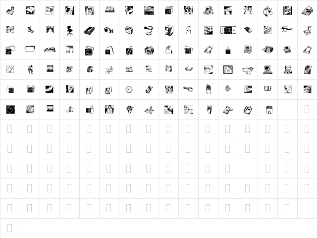 DF Industrials Regular  glyph index