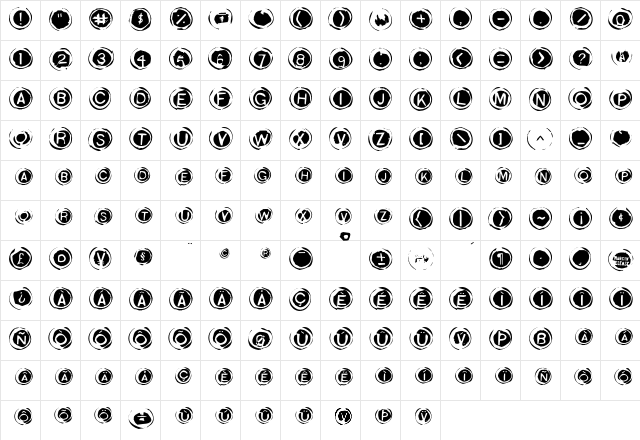ChemicalFactory Regular  glyph index