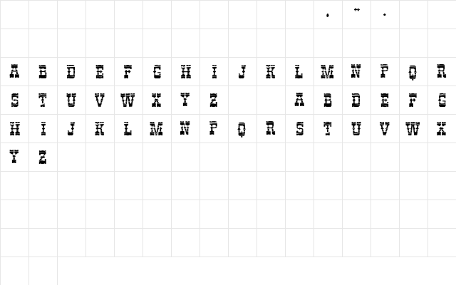Perdido Regular  glyph index