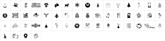 ChristmasTime Regular  glyph index