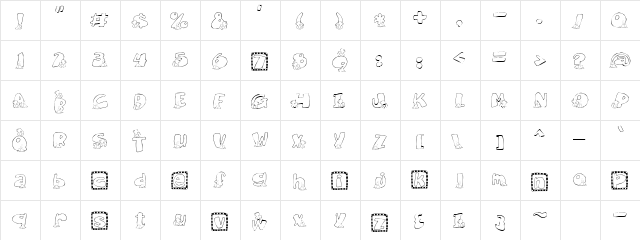 LDJ Baby Bath Regular  glyph index