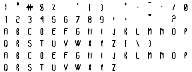 Cutting and Shaving Regular  glyph index