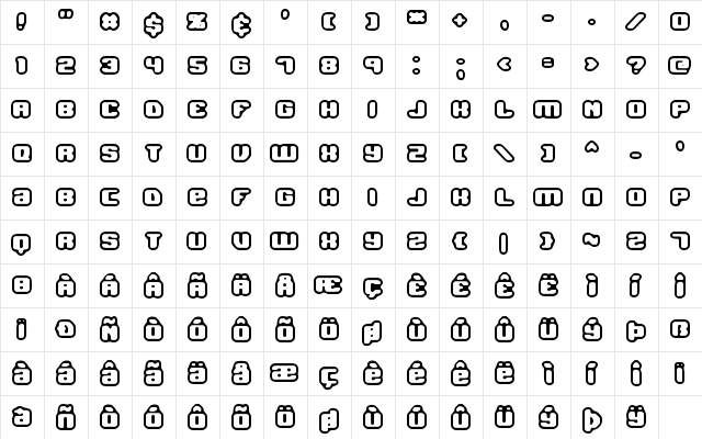 Jawbreaker OL1 BRK Regular  glyph index
