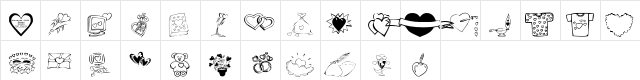 KR Valentines 2006 Ten Regular  glyph index