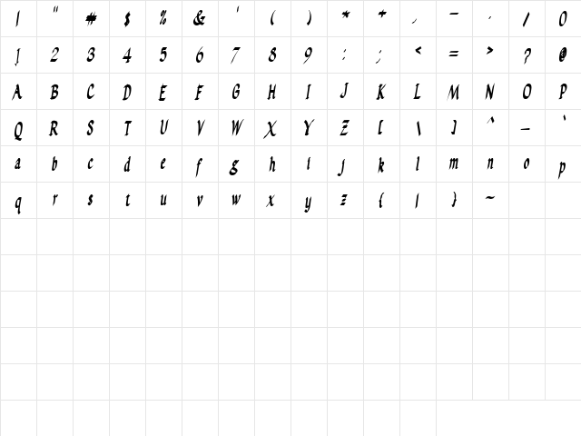 CK Lionheart Regular  glyph index