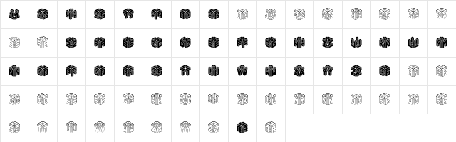 3D LET BRK Regular  glyph index