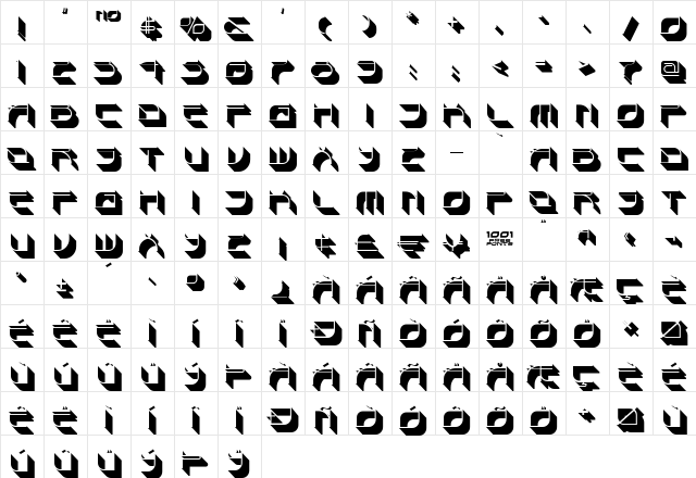 Spondulix NF Regular  glyph index