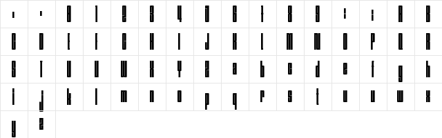 Nagasaki Regular  glyph index
