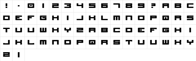Stellar Kombat ME Nominal  glyph index