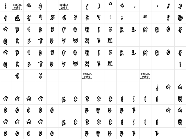 Serial Font Regular  glyph index