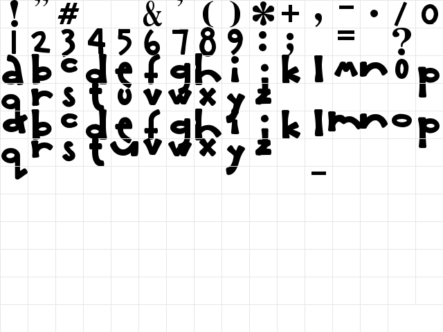 Gentle Redhead Regular  glyph index