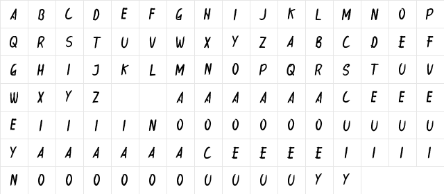 Cardolith Demo Regular  glyph index