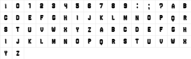 Rockefeller Fancy Flat Regular  glyph index