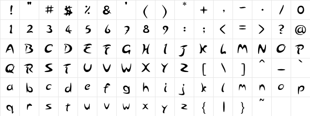 Arabolical 1  glyph index