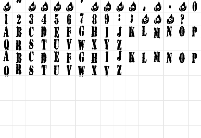 Mirror Regular  glyph index