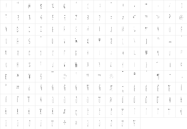 Atlanta ExtraLight  glyph index
