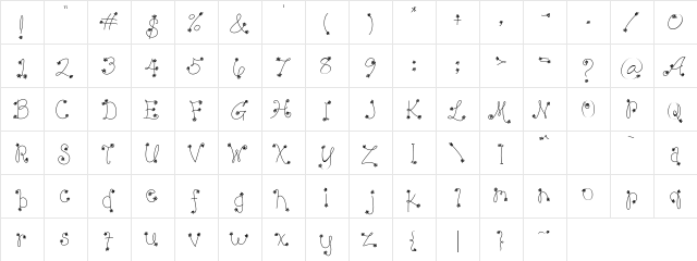 LD Flower Dot Regular  glyph index