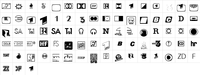 Linotype Audio Pi Regular  glyph index