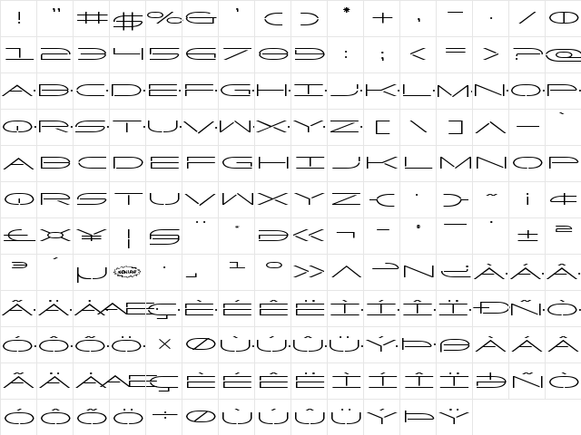 Factor Expanded Expanded  glyph index