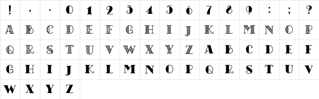 CHICAGO moonshine demo Regular  glyph index