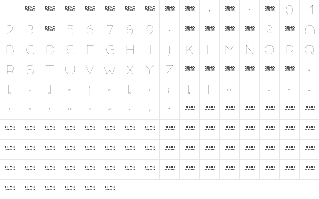 Allioideae-Demo Regular  glyph index