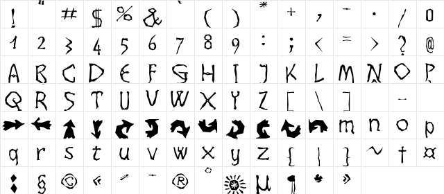 DikovinaBildchen Regular  glyph index