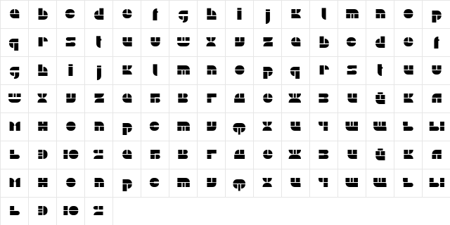 Plain Normal  glyph index