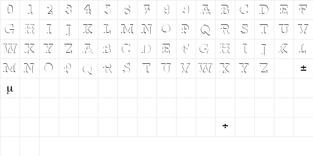 FabDecoCapsSSK Regular  glyph index