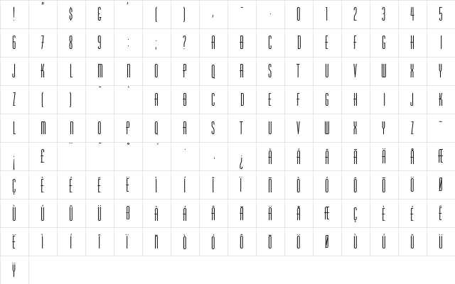 Chrysler-Compressed Regular  glyph index