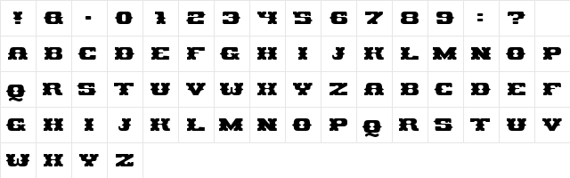 Pirates Gold Regular  glyph index