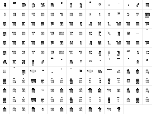 Liberty Legion Chrome Regular  glyph index