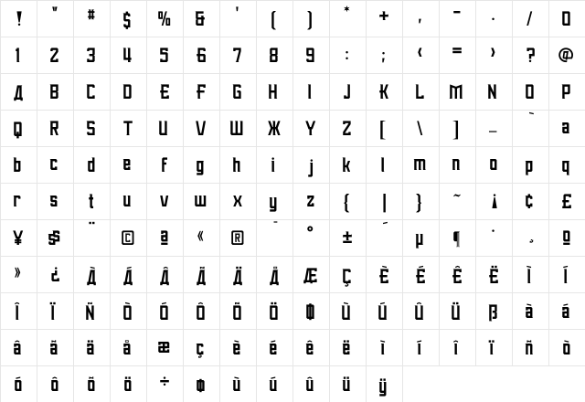 Aleksei Solid  glyph index