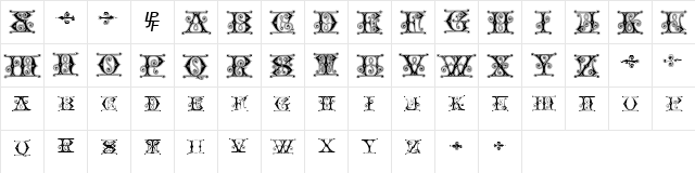 Blavicke Capitals Semi-expanded Regular  glyph index