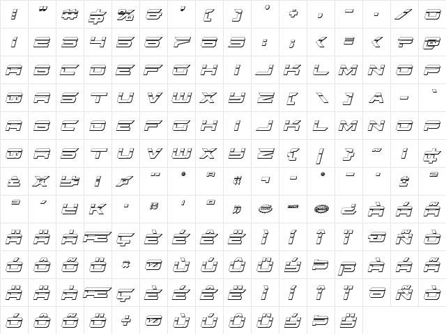 Gypsy Killer Bullet Italic Italic  glyph index