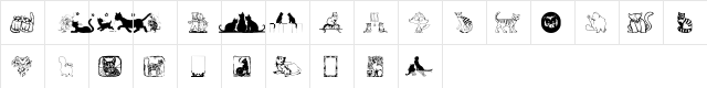 Karen's Kitties Regular  glyph index