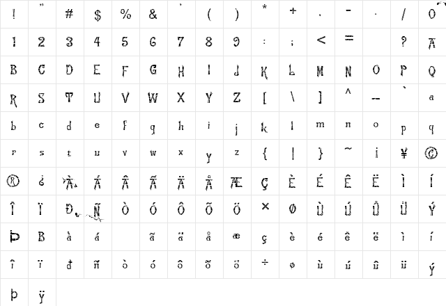 FZ JAZZY 21 CRACKED Normal  glyph index