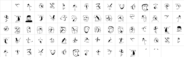 AnalphabetismBats Regular  glyph index