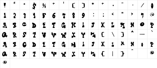 Finer Diner Regular  glyph index