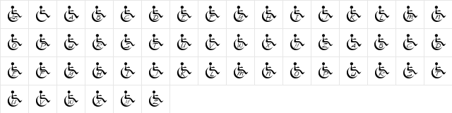 New Regular  glyph index