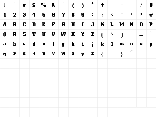 Disasters 2 Regular  glyph index