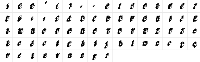DanabelShadowSSK BoldItalic  glyph index