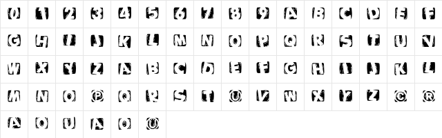 WoodcuttedCapsInvers Regular  glyph index