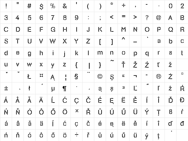 NimbusSteDEE Regular  glyph index
