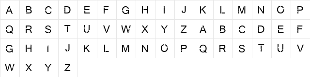 Virtual Bliss Regular  glyph index