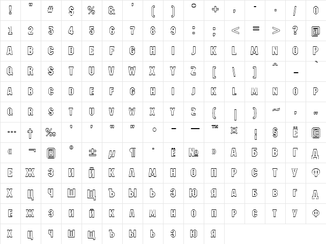 a_MachinaNovaCpsOtl Regular  glyph index