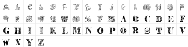 Deco Duet Regular  glyph index