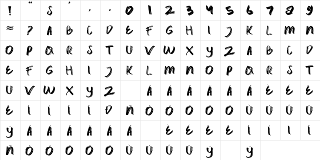 catrock Regular  glyph index